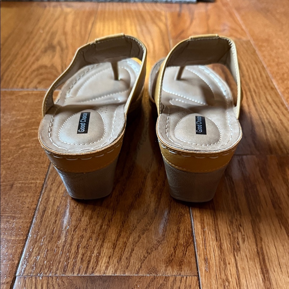 Good Chic Women's Sandals in Mustard Yellow - Picture 3 of 5